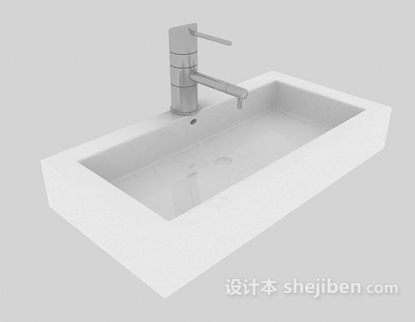 现代简单洗手池3d模型下载