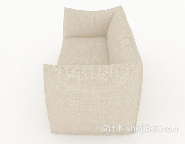 设计本休闲灰色简约双人沙发3d模型下载