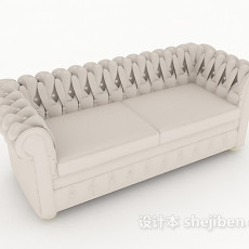 欧式简约家居灰色双人沙发3d模型下载