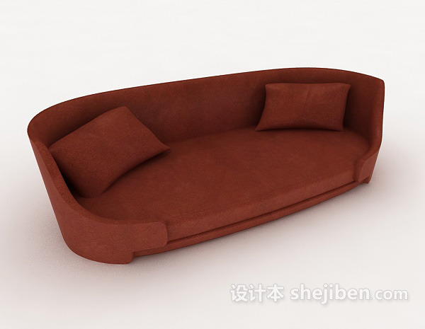 免费橙色舒适家居沙发3d模型下载