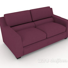 紫色简约双人沙发3d模型下载