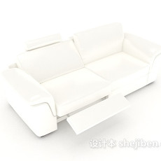现代简约白色双人沙发3d模型下载