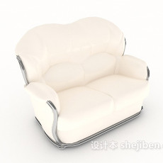 欧式简约米白色双人沙发3d模型下载