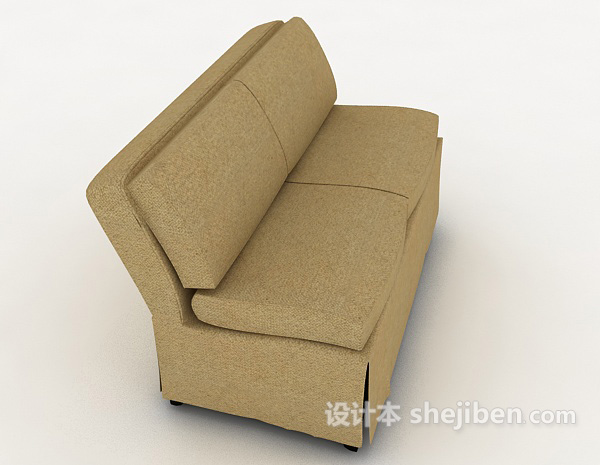 设计本棕色休闲双人沙发3d模型下载