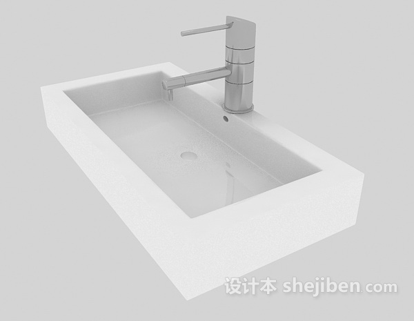 设计本现代简单洗手池3d模型下载