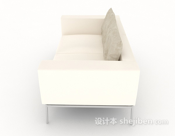 设计本白色现代简单双人沙发3d模型下载