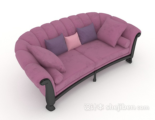 紫色居家双人沙发
