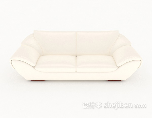 免费家居白色双人沙发3d模型下载
