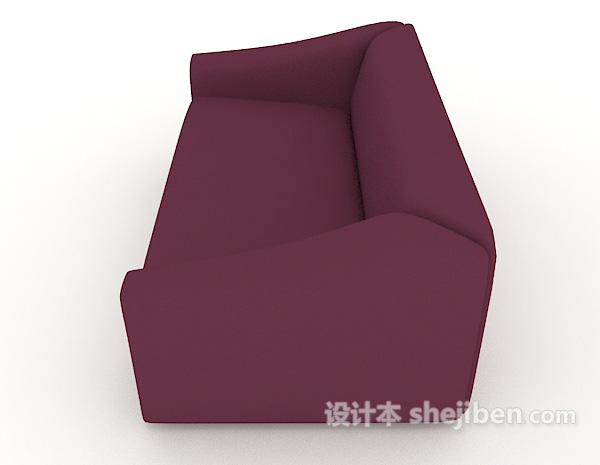 免费休闲简约紫色双人沙发3d模型下载