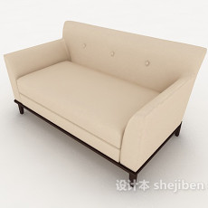 家居浅棕色双人沙发3d模型下载