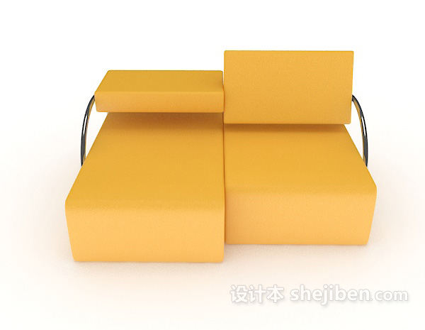 现代风格个性黄色双人沙发3d模型下载