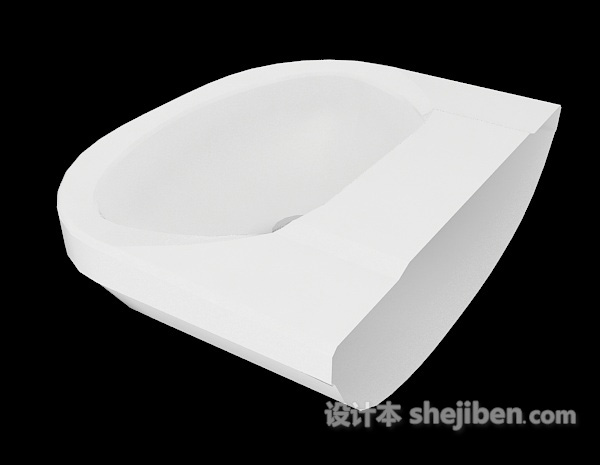 设计本简单白色洗手池3d模型下载