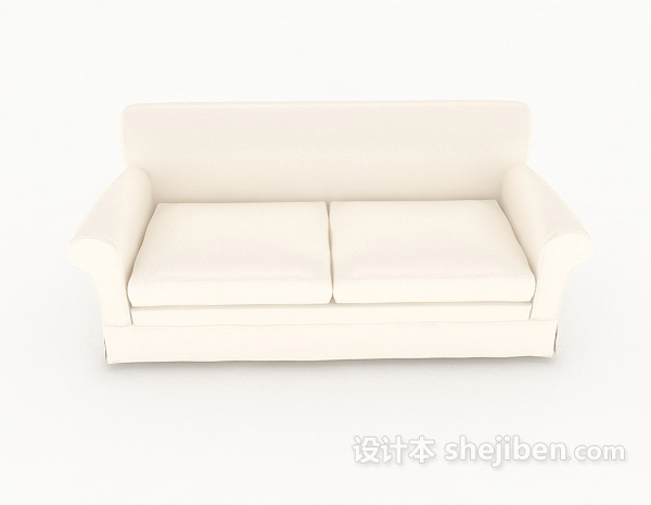 现代风格简约白色家居双人沙发3d模型下载