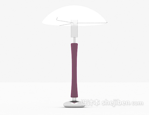 设计本紫色家居简约台灯3d模型下载