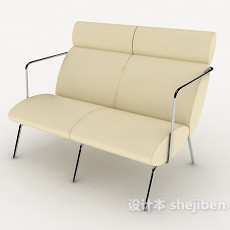 现代简约米白色休闲椅3d模型下载