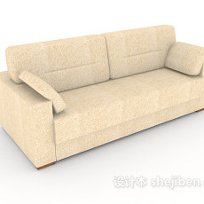 家居简约黄棕色双人沙发3d模型下载
