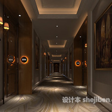 高级酒店走廊3d模型下载