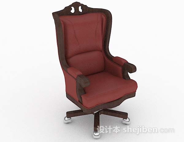 欧式复古红色休闲椅