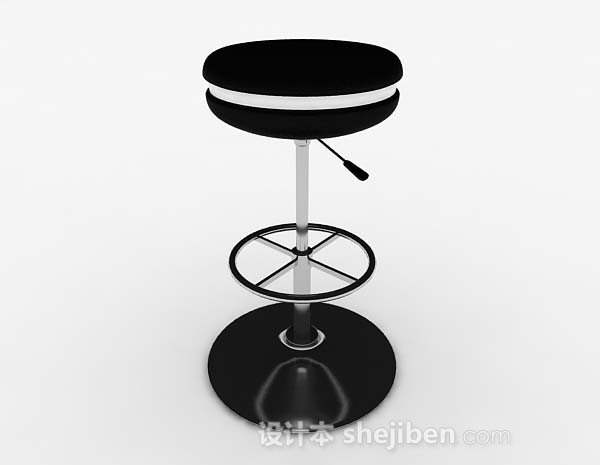 圆形黑色休闲高凳子3d模型下载