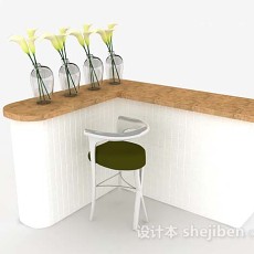 现代家居吧台桌椅3d模型下载