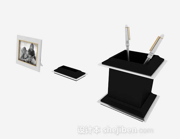 黑色高级笔筒3d模型下载