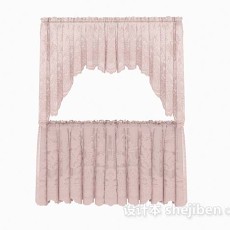粉色可爱窗帘3d模型下载