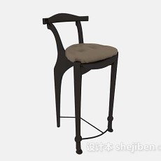 黑色高脚椅3d模型下载