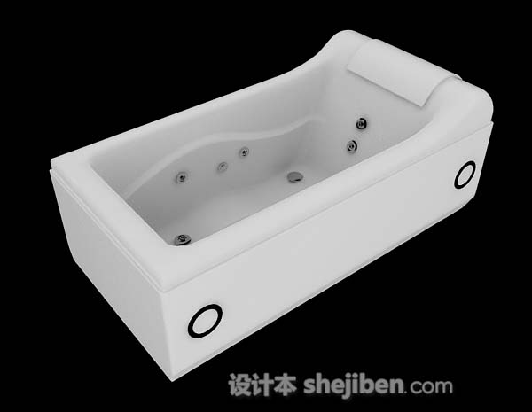 白色家居简单浴缸3d模型下载