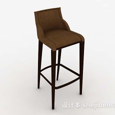 木质棕色吧台椅3d模型下载