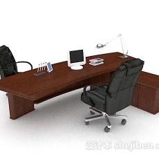 现代木质桌椅3d模型下载
