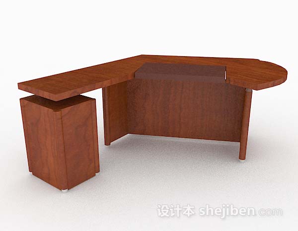 简单棕色木质办公桌