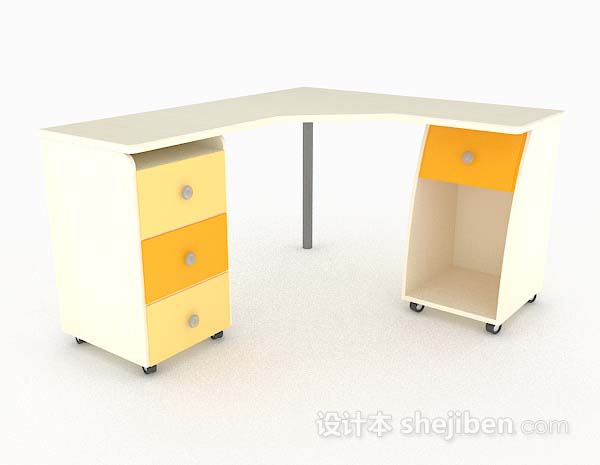 现代简约黄色书桌