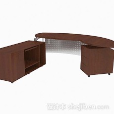 现代简约木质办公桌子3d模型下载