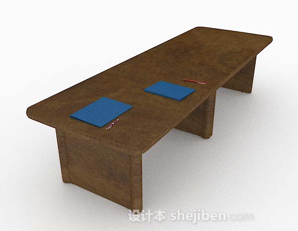 简单木质棕色办公桌