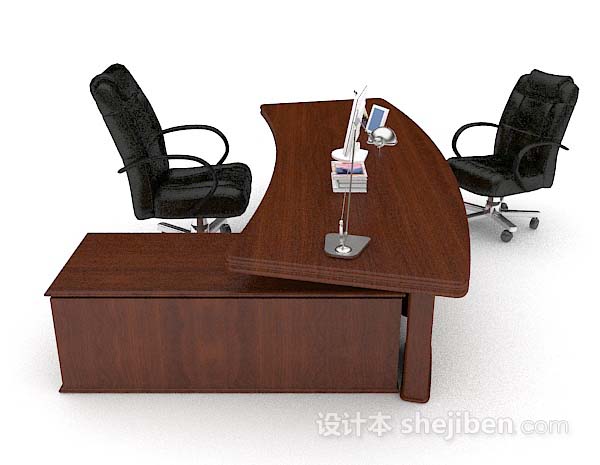 设计本现代木质桌椅3d模型下载