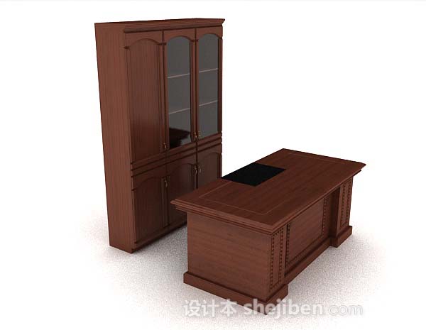 高档棕色木质书桌柜