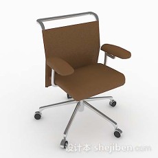 棕色简约办公椅3d模型下载