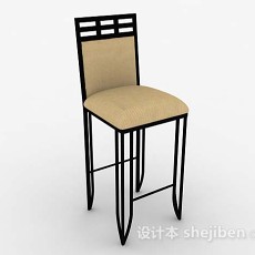 棕色木质简单吧椅3d模型下载