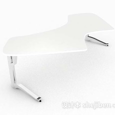 现代简约白色书桌3d模型下载