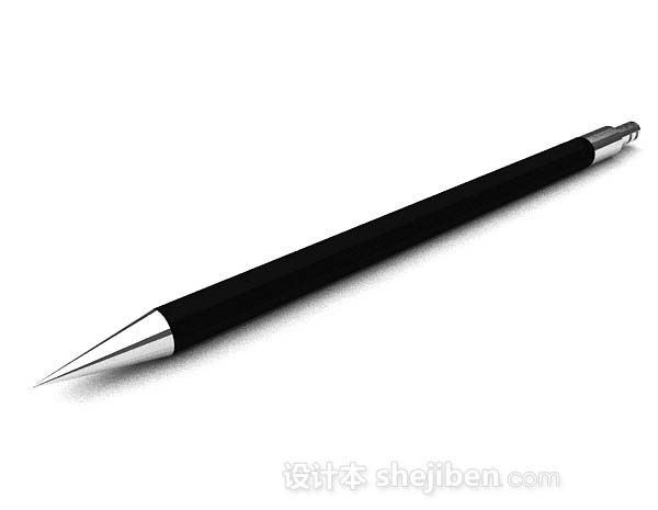 设计本黑色自动铅笔3d模型下载