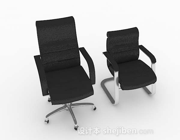 黑色简约办公椅3d模型下载