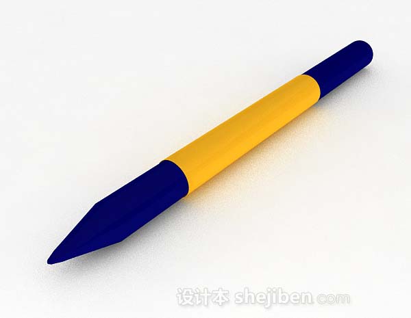设计本蓝黄色笔3d模型下载