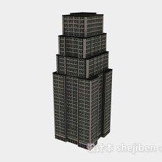 现代个性黑灰色大厦3d模型下载