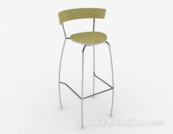 现代简约黄棕色吧台椅3d模型下载