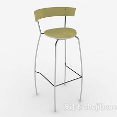 现代简约黄棕色吧台椅3d模型下载