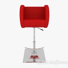 现代简约红色高脚椅3d模型下载