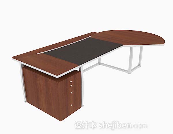 现代简约棕色书桌