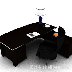 高档办公桌椅3d模型下载