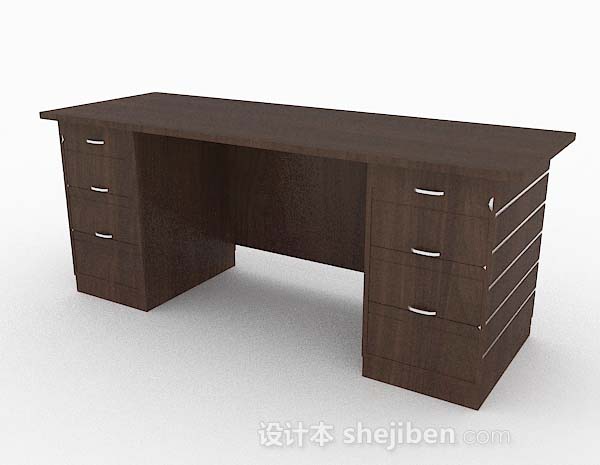 简约深棕色木质书桌