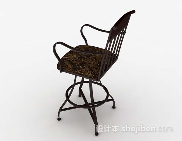 设计本欧式棕色休闲椅3d模型下载